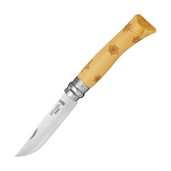 Нож Opinel №7 Nature, нержавеющая сталь, рукоять самшит, гравировка снежинки, 001553 001553 от прозводителя Opinel