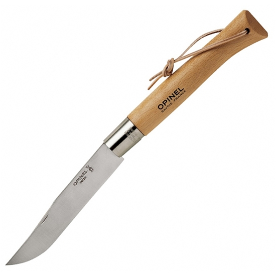 Нож Opinel №13, нержавеющая сталь, рукоять из бука, кожаный темляк, картонная коробка, 122136 122136 от прозводителя Opinel