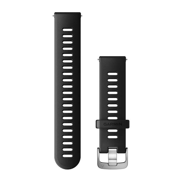 Garmin Ремешок сменный Quick Release 20 черный с серебристой застежкой (силикон) 010-11251-9P от прозводителя Garmin