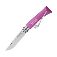 Нож Opinel №7 Trekking, нержавеющая сталь, кожаный темляк, розовый, 001791 001791 от прозводителя Opinel
