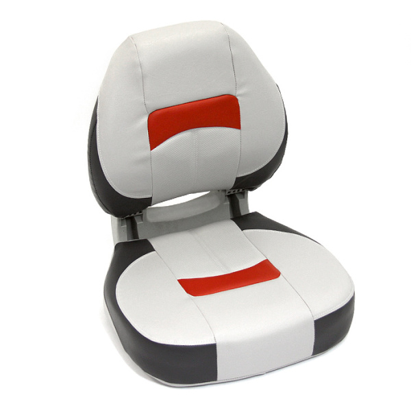 Сиденье мягкое складное Pro Angler Ergonomic Boat Seat, серо-красное 75195GCR от прозводителя Newstarmarine