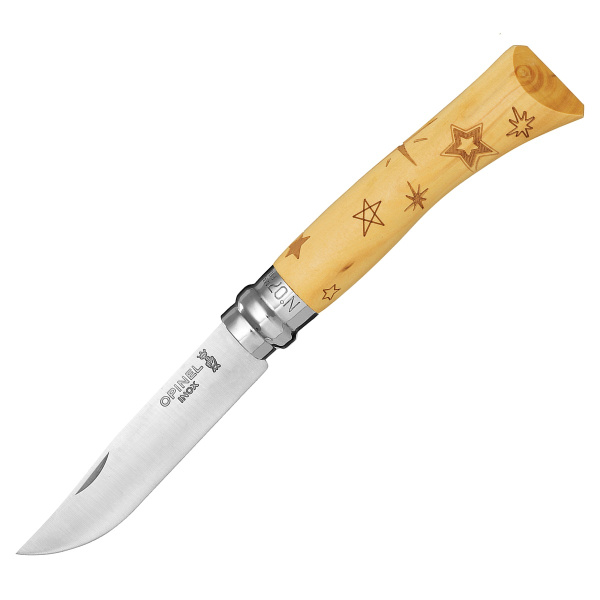 Нож Opinel №7 Nature, нержавеющая сталь, рукоять самшит, гравировка звезды, 001549 001549 от прозводителя Opinel
