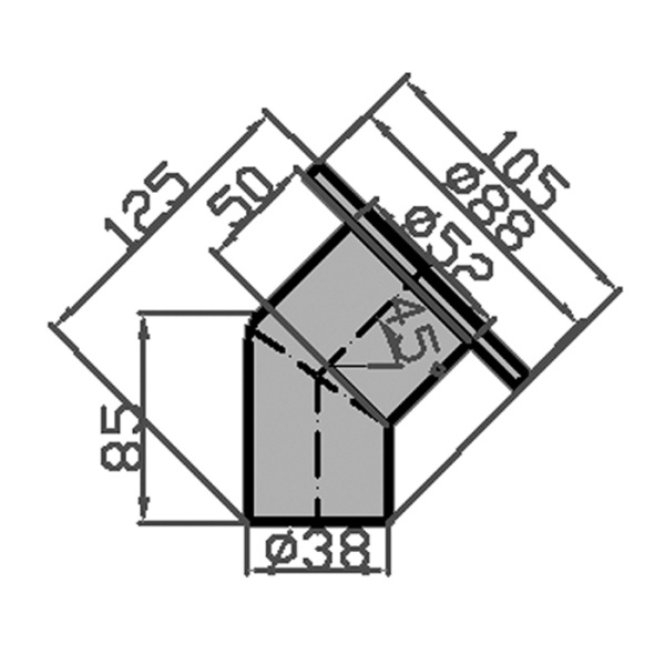 Горловина заливная угловая 38мм Fuel сталь 008957 от прозводителя Homer