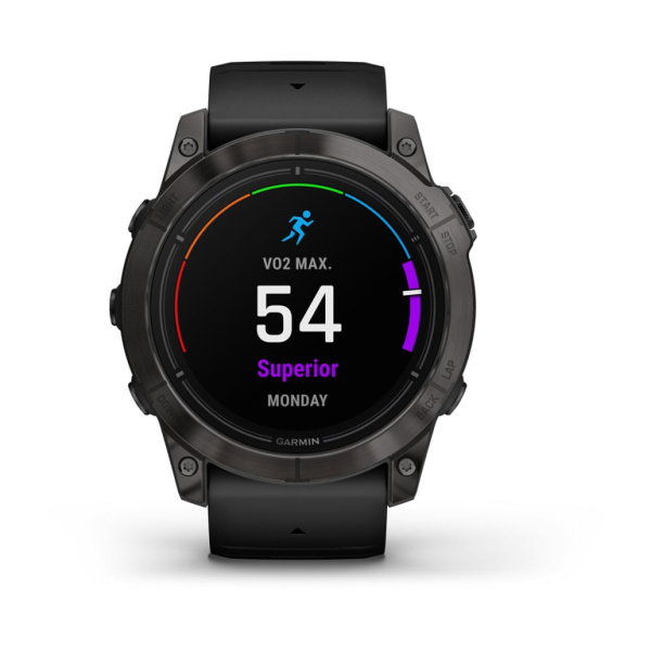 Garmin epix Pro (Gen 2) Sapphire Edition 51 мм, титановый угольно-серый, DLC, черный силиконовый ремешок 010-02804-01 от прозводителя Garmin