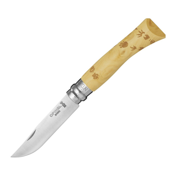 Нож Opinel №7 Nature, нержавеющая сталь, рукоять самшит, гравировка следы, 001550 001550 от прозводителя Opinel