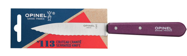 Нож столовый Opinel №113, деревянная рукоять, блистер, нержавеющая сталь, сливовый 001919 001919 от прозводителя Opinel