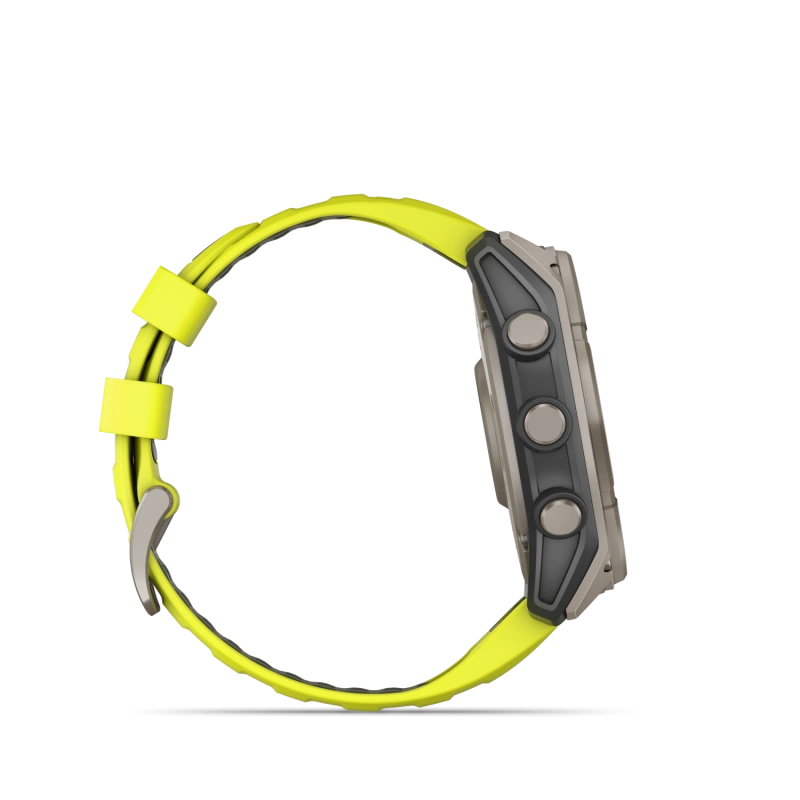 Garmin Fenix 8 - 51 мм SOLAR | SAPPHIRE | Titanium with Amp yellow/graphite silicone band