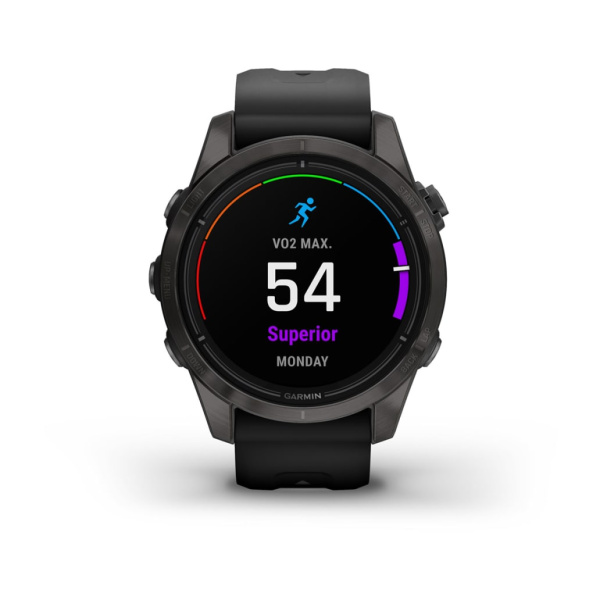 Garmin epix Pro (Gen 2) Sapphire Edition 42 мм, титановый, угольно-серый, DLC, черный ремешок 010-02802-15 от прозводителя Garmin