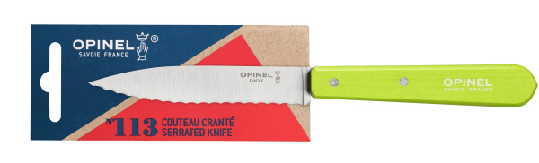 Нож столовый Opinel №113, деревянная рукоять, блистер, нержавеющая сталь, зеленый 001920 001920 от прозводителя Opinel