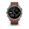 Garmin Fenix 8 - 51 мм AMOLED | SAPPHIRE | Titanium with Chestnut Leather Band